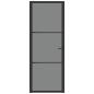 Preview: Innentür 76x201,5 cm Schwarz ESG-Glas und Aluminium