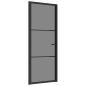 Preview: Innentür 83x201,5 cm Schwarz ESG-Glas und Aluminium