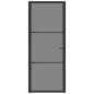 Preview: Innentür 83x201,5 cm Schwarz ESG-Glas und Aluminium