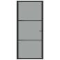 Preview: Innentür 93x201,5 cm Schwarz ESG-Glas und Aluminium