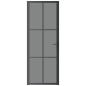 Preview: Innentür 76x201,5 cm Schwarz ESG-Glas und Aluminium