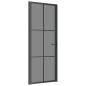 Preview: Innentür 83x201,5 cm Schwarz ESG-Glas und Aluminium
