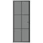 Preview: Innentür 83x201,5 cm Schwarz ESG-Glas und Aluminium