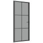 Preview: Innentür 93x201,5 cm Schwarz ESG-Glas und Aluminium