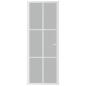 Preview: Innentür 76x201,5 cm Weiß Mattglas und Aluminium