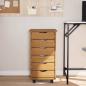 Preview: Rollschrank mit Schubladen MOSS Honigbraun Massivholz Kiefer