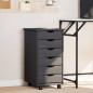 Preview: ARDEBO.de - Rollschrank mit Schubladen MOSS Grau Massivholz Kiefer