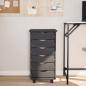 Preview: Rollschrank mit Schubladen MOSS Grau Massivholz Kiefer