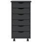 Preview: Rollschrank mit Schubladen MOSS Grau Massivholz Kiefer
