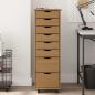Preview: Rollschrank mit Schubladen MOSS Honigbraun Massivholz Kiefer