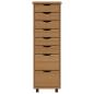 Preview: Rollschrank mit Schubladen MOSS Honigbraun Massivholz Kiefer