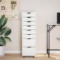 Preview: Rollschrank mit Schubladen MOSS Weiß Massivholz Kiefer