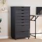 Preview: ARDEBO.de - Rollschrank mit Schubladen MOSS Grau Massivholz Kiefer