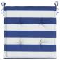 Preview: Gartenstuhl-Kissen 2 Stk. Blau & Weiß Gestreift 50x50x3cm Stoff