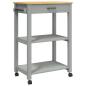 Preview: Küchenwagen MONZA 60x40x88,5 cm Grau Massivholz Kiefer