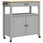 Preview: Küchenwagen MONZA 84x40x88,5 cm Grau Massivholz Kiefer