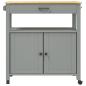 Preview: Küchenwagen MONZA 84x40x88,5 cm Grau Massivholz Kiefer