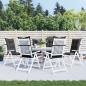 Preview: Hochlehner-Auflagen 6 Stk. Melange Anthrazit 120x50x7 cm Stoff