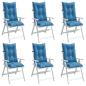 Preview: ARDEBO.de - Hochlehner-Auflagen 6 Stk. Melange Blau 120x50x7 cm Stoff