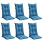 Preview: Hochlehner-Auflagen 6 Stk. Melange Blau 120x50x7 cm Stoff