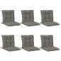 Preview: Niedriglehner-Auflagen 6 Stk. Dunkelgrau 100x50x7 cm Stoff