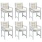 Preview: ARDEBO.de - Niedriglehner-Auflagen 6 Stk. Melange Creme 100x50x7 cm Stoff