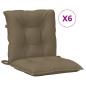 Preview: Niedriglehner-Auflagen 6 Stk. Melange Taupe 100x50x7 cm Stoff
