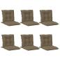 Preview: Niedriglehner-Auflagen 6 Stk. Melange Taupe 100x50x7 cm Stoff