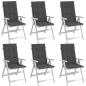 Preview: ARDEBO.de - Hochlehner-Auflagen 6 Stk. Melange Anthrazit 120x50x4 cm Stoff