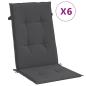 Preview: Hochlehner-Auflagen 6 Stk. Melange Anthrazit 120x50x4 cm Stoff