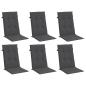 Preview: Hochlehner-Auflagen 6 Stk. Melange Anthrazit 120x50x4 cm Stoff