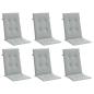 Preview: Hochlehner-Auflagen 6 Stk. Melange Hellgrau 120x50x4 cm Stoff