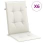 Preview: Hochlehner-Auflagen 6 Stk. Melange Creme 120x50x4 cm Stoff