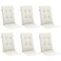 Preview: Hochlehner-Auflagen 6 Stk. Melange Creme 120x50x4 cm Stoff