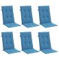 Preview: Hochlehner-Auflagen 4 Stk. Melange Blau 120x50x4 cm Stoff