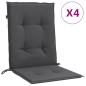 Preview: Niedriglehner-Auflagen 4 Stk Melange Anthrazit 100x50x4cm Stoff