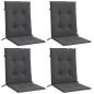Preview: Niedriglehner-Auflagen 4 Stk Melange Anthrazit 100x50x4cm Stoff