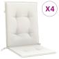 Preview: Niedriglehner-Auflagen 4 Stk. Melange Creme 100x50x4 cm Stoff
