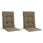 Preview: Niedriglehner-Auflagen 2 Stk. Melange Taupe 100x50x4 cm Stoff
