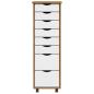 Preview: Rollschrank mit Schubladen MOSS Honigbraun Massivholz Kiefer