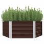 Preview: ARDEBO.de - Hochbeet Braun 129 x 129 x 45 cm Verzinkter Stahl