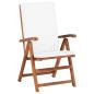 Preview: Klappbare Liegest?hle mit Kissen, 2 St?ck, Massivholz Teak, Creme