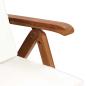 Preview: Klappbare Liegest?hle mit Kissen, 2 St?ck, Massivholz Teak, Creme