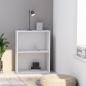 Preview: ARDEBO.de - B?cherregal 2 F?cher Wei? 60x30x76,5 cm Holzwerkstoff