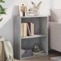 Preview: ARDEBO.de - Bücherregal 2 Fächer Betongrau 60x30x76,5 cm Holzwerkstoff