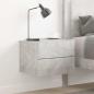 Preview: ARDEBO.de - Nachttisch Betongrau 40x30x30 cm Holzwerkstoff