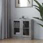 Preview: ARDEBO.de - Vitrinenschrank Betongrau 82,5x30,5x80 cm Holzwerkstoff