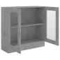Preview: Vitrinenschrank Betongrau 82,5x30,5x80 cm Holzwerkstoff