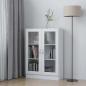 Preview: ARDEBO.de - Vitrinenschrank Weiß 82,5x30,5x115 cm Holzwerkstoff