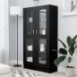 Preview: ARDEBO.de - Vitrinenschrank Schwarz 82,5x30,5x150 cm Holzwerkstoff